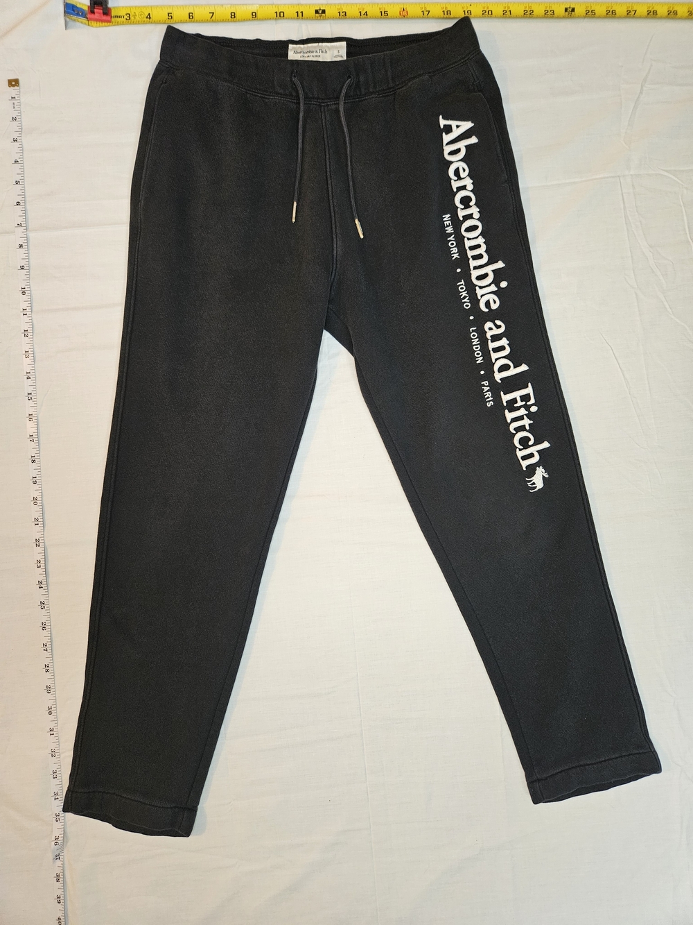 Abercrombie & Fitch Y2k Men's Black Logo Moose Navy Sweat Pants Size S